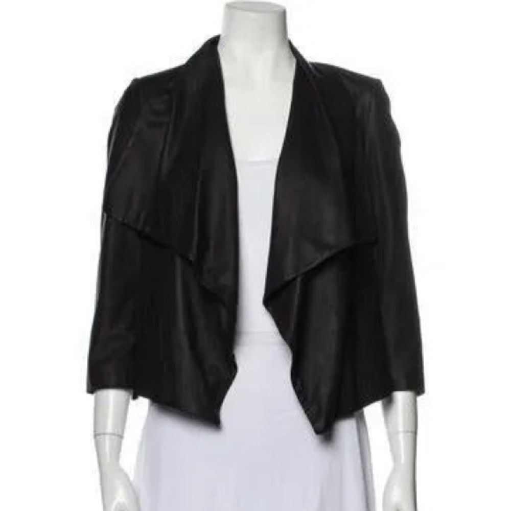 Alice + Olivia Lamb Leather Blazer